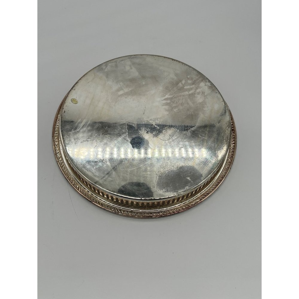 Vintage Cobalt Blue Divided Appetizer/Veggie/Dip Tray on Silver Color Platter - Picture 7 of 8